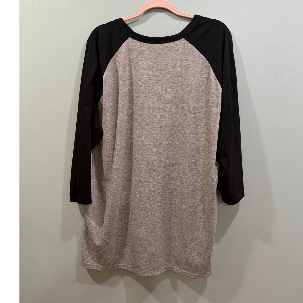 Kuukey Mens Raglan Baseball Tee Gray Black 3/4 Sleeve Shirt XXL New - Picture 2 of 5